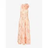 Me And Em And Em Womens Sleeveless Floral Woven Maxi Dress Light Cream Peach In Light Cream Peach
