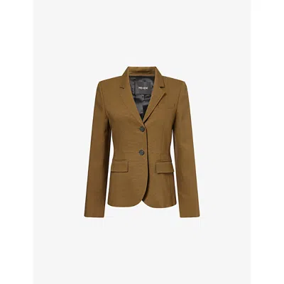 Me And Em And Em Womens Olive Green Soft Sculpt Woven Blazer