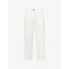 Me And Em And Em Womens Multi Stripe Striped Pleated Cropped Wide-leg Cotton Trousers In Multi