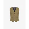 Me And Em And Em Womens Olive Tailored Stripe Woven Vest In Brown