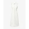 Me And Em Womens  Tweed Sleeveless Stretch-cotton Blend Midi Dress In Cream