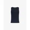 Me And Em Womens Navy Ultimate Sleeveless Stretch-cotton Top In Navy