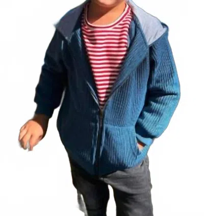Me & Henry Kids' Bellamy Knitted Hooded Top In China In Blue