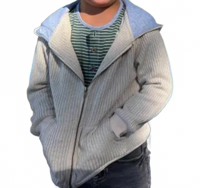 Me & Henry Kids' Bellamy Knitted Hooded Top In Tan In Gray