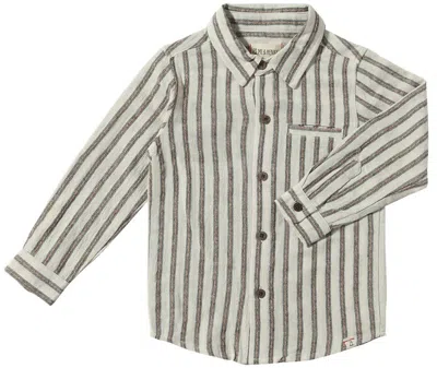 Me & Henry Kids' Boy's Atwood Shirt In Black /cream In White