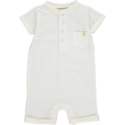 Me & Henry Kids' Boy's Camborne Henley Romper In White