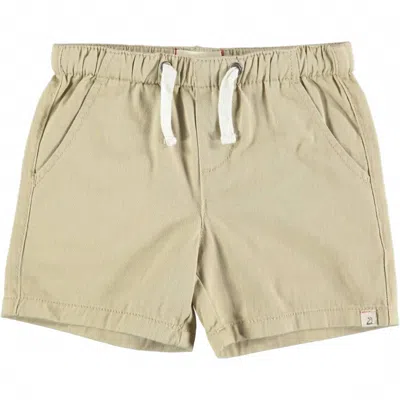 Me & Henry Kids' Boy's Hugo Twill Shorts In Stone In Neutral