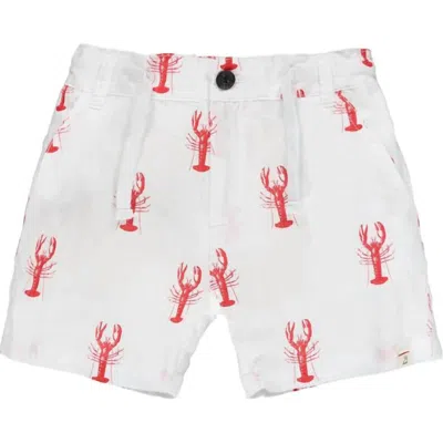 Me & Henry Kids' Boy's Mahalo Printed Lobster Shorts In White