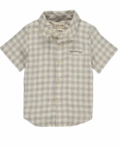 Me & Henry Kids' Boy's Newport Short Sleeve Shirt In Grey In Gray