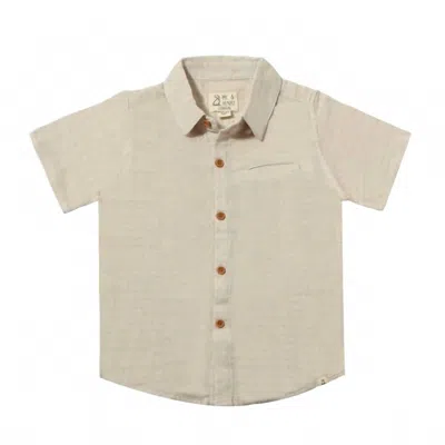 Me & Henry Kids' Boy's Newport Woven Gauze Shirt In Beige In Gold