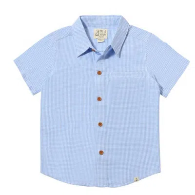 Me & Henry Kids' Boy's Newport Woven Shirt In Blue And White In Multi