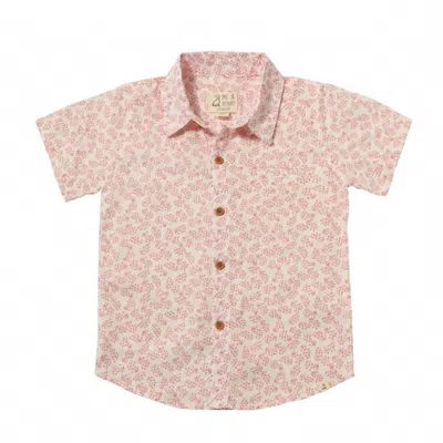 Me & Henry Kids' Boy's Newport Woven Shirt In Coral Floral In Pink