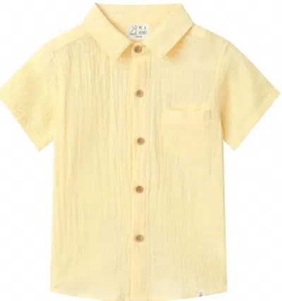 Me & Henry Kids' Boy's Newport Woven Shirt In Lemon In Yellow