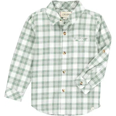 Me & Henry Kids' Boy's Plaid Shirt In Green White In Multi