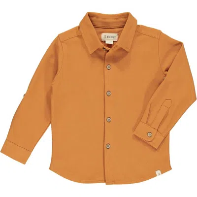 Me & Henry Kids' Boy's Rembert Pique Shirt In Pumpkin In Multi