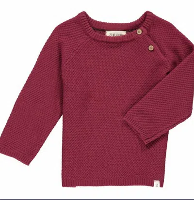 Me & Henry Kids' Boy's Roan Cotton Sweater In Wine In Red