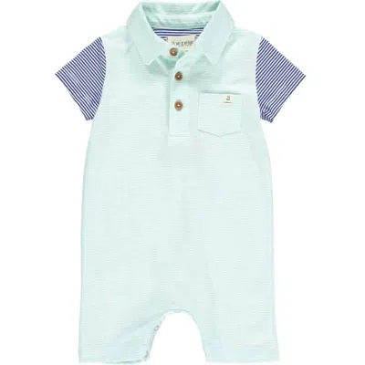 Me & Henry Kids' Boy's Saltash Romper In Aqua In Blue