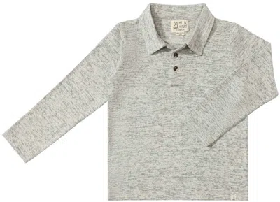 Me & Henry Kids' Boy's Spencer Long Sleeve Polo Shirt In Heathered Green In Multi