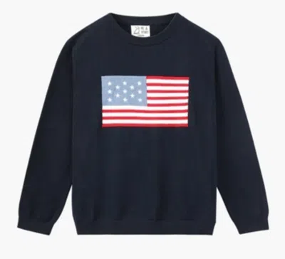 Me & Henry Kids' Boys American Flag Sweater In Blue