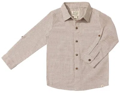 Me & Henry Kids' Boys Atwood Woven Shirt In Beige Micro Stripe In Multi
