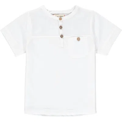 Me & Henry Kids' Boys Boardwalk Pique Henley Tee In White