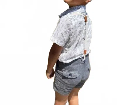 Me & Henry Kids' Boys' Captain Short With Suspenders In Grey Gauze In Gray