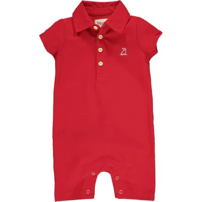 Me & Henry Kids' Boys Drift Polo Romper In Red