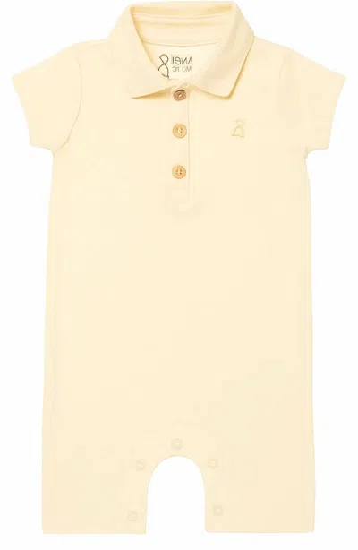 Me & Henry Kids' Boys Drift Romper In Cream Pique In Multi