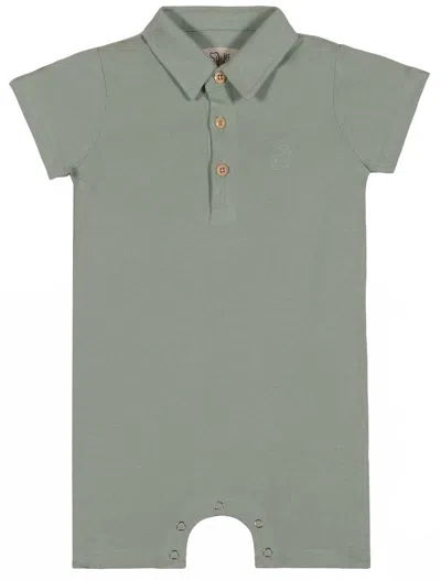 Me & Henry Kids' Boys Drift Romper In Sage Pique In Multi