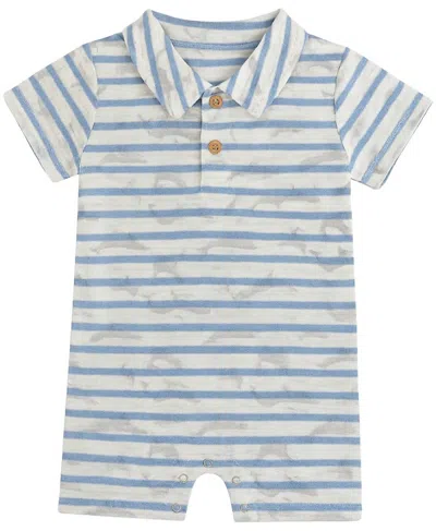 Me & Henry Kids' Boys Drifted Printed Romper In Blue Multi