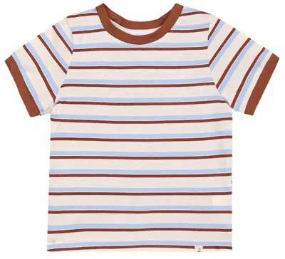 Me & Henry Kids' Boys Marine Top In Brown/cream/blue In Multi