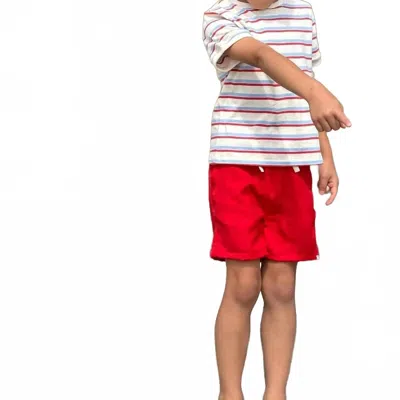 Me & Henry Kids' Boys Marine Top In Red/blue/cream In Multi