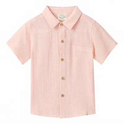 Me & Henry Kids' Boys Newport Woven Shirt In Peach In Purple