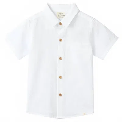 Me & Henry Kids' Boys Newport Woven Shirt In White Seersucker