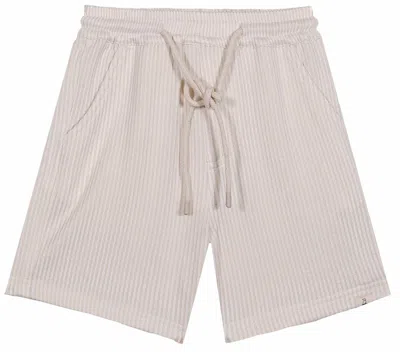 Me & Henry Kids' Boys Splish Swim Shorts In Cream Seersucker In White