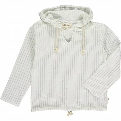 Me & Henry Kids' Boys St. Ives Gauze Hooded Top In White Stripe In Multi
