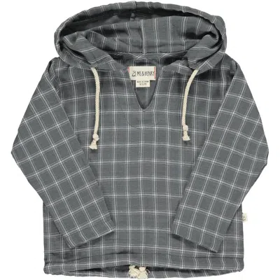 Me & Henry Kids' Boys St Ives Hooded Top In Grey Plaid In Gray