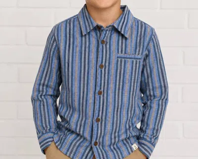 Me & Henry Kids' Plaid Woven Shirt In Atwood Blue