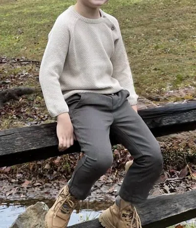 Me & Henry Kids' Roan Crewneck Sweater In Cream In White