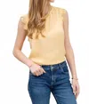 Me & Henry Women's Round Neck Sleeveless Lace Trim Blouse In Yellow In Yellow