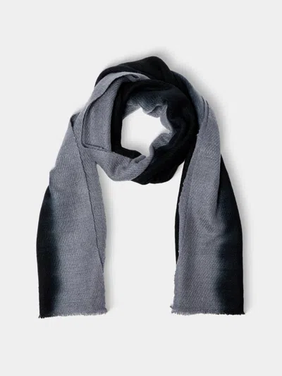 Me & K Cashmere Ombré-border Scarf (78.5in/2m) In Black