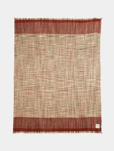 Me & K Textured Cashmere Throw Red/orange (67in/1.7m)  Abask Luxury Gift