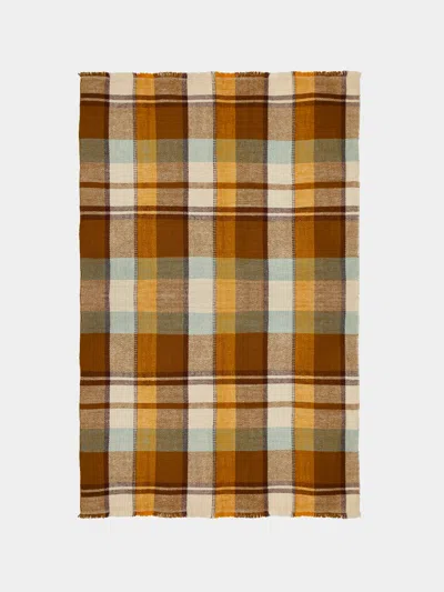 Me & K Tartan Cashmere Throw (67in/1.7m) In Brown