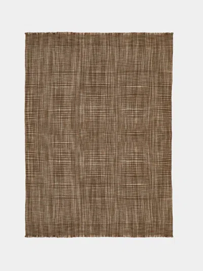 Me & K Textured Plaid Cashmere Throw (67in/1.7m) In Brown