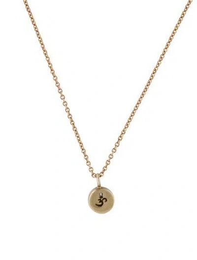 Pre-owned Me&ro 10k Diamond Aum Pendant Necklace, 17" In Multi