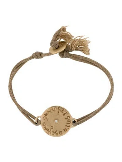 Pre-owned Me&ro 10k Diamond Four Immeasurables Charm Cord Bracelet, 6" In Multi