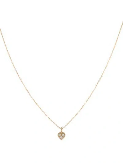 Pre-owned Me&ro 10k Diamond Heart Pendant Necklace, 16" In Multi