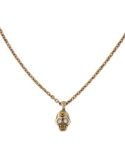 Pre-owned Me&ro 10k Diamond Skull Pendant Necklace, 15.75" In Multi