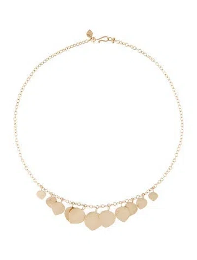 Pre-owned Me&ro 10k Graduated Lotus Necklace, .5" In Multi