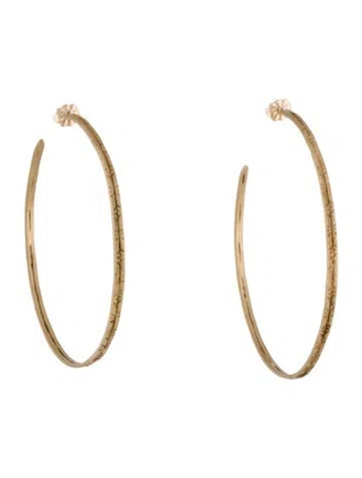Pre-owned Me&ro 10k Large Engraved Endless Hoop Earrings In Multi